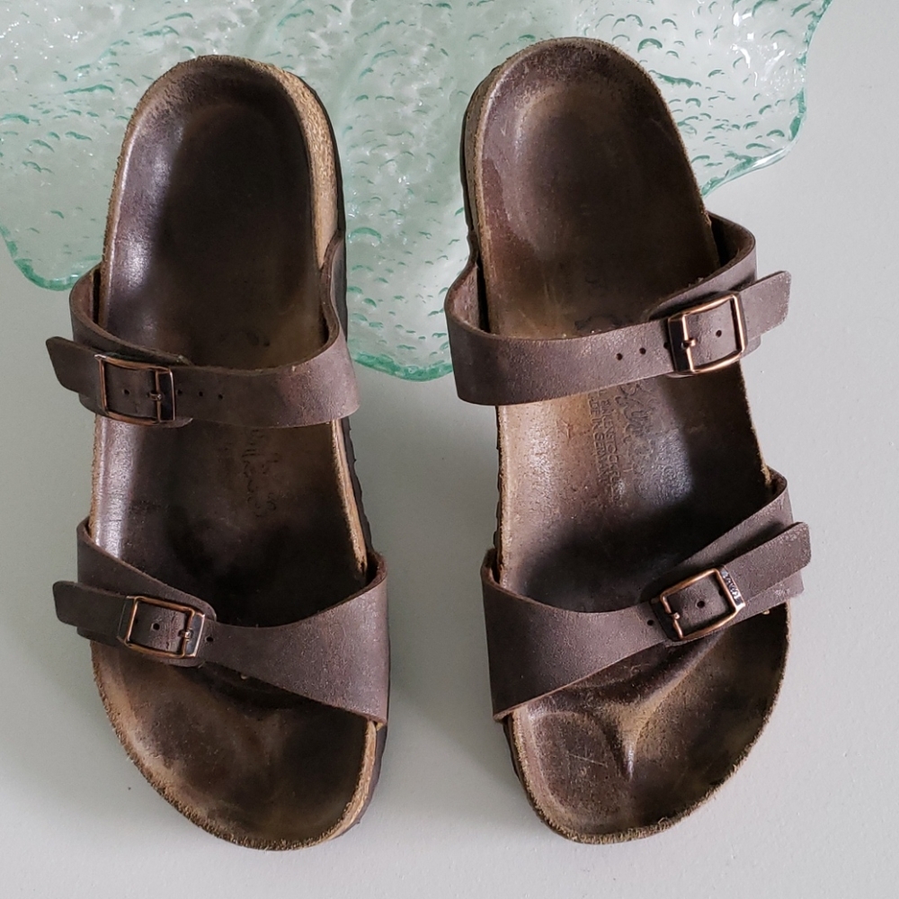 Birkenstock brown leather sano